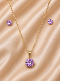 Lavender Crystal Jewelry Set