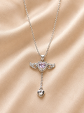 Royal Purple Heart Drop Pendant