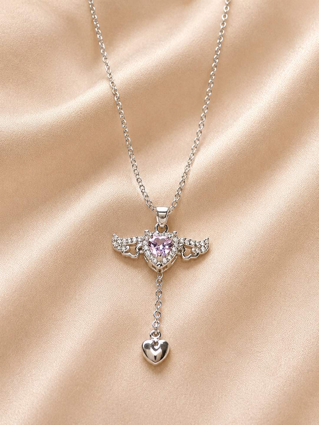 Royal Purple Heart Drop Pendant