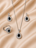 Obsidian Silver Pendant Set
