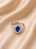 Royal Sapphire Halo Ring
