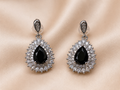 Midnight Teardrop Crystal Earrings