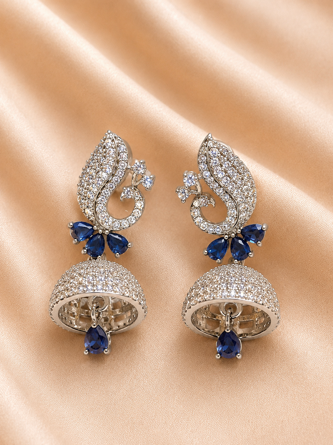 Royal Sapphire Jhumka Earrings
